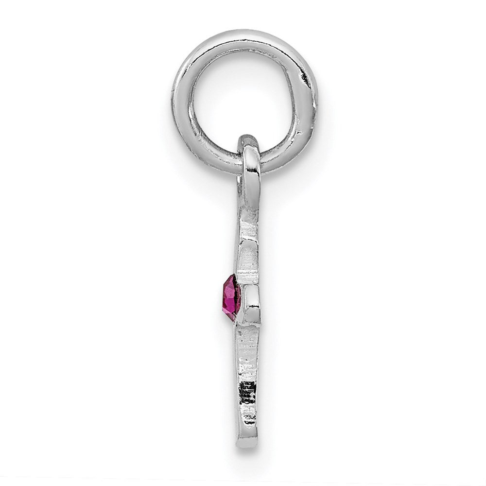 Sterlingsilber Rhodiniert Kind July Rot Preciosca Kristall Kreuz Anhänger
