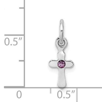 Sterlingsilber Rhodiniert Kind June Preciosca Kristall Kreuz Anhänger