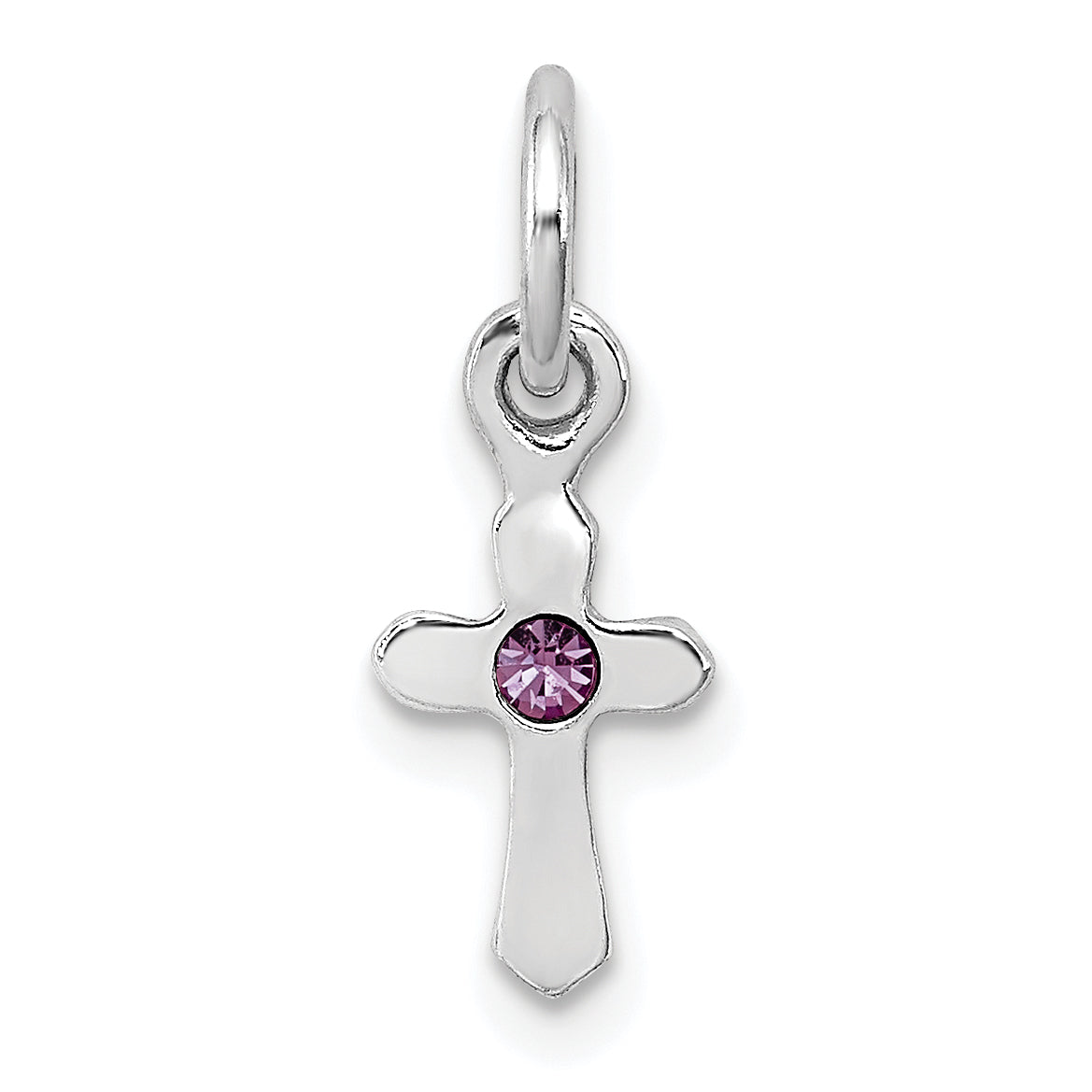 Sterlingsilber Rhodiniert Kind June Preciosca Kristall Kreuz Anhänger
