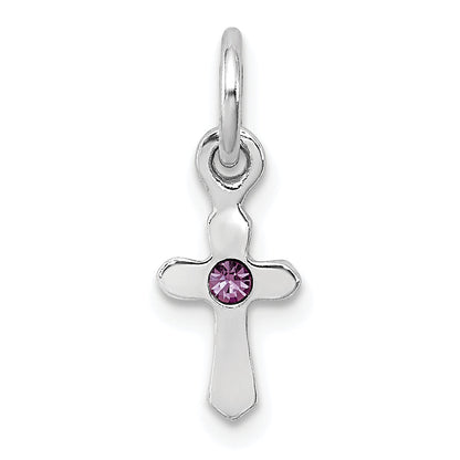 Sterlingsilber Rhodiniert Kind June Preciosca Kristall Kreuz Anhänger