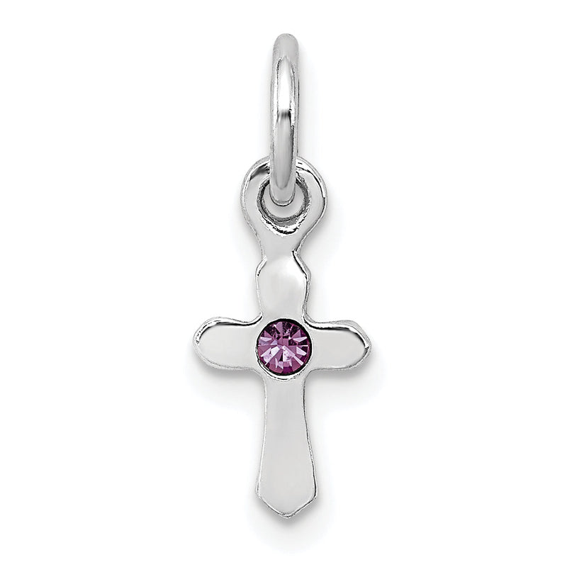 Sterlingsilber Rhodiniert Kind June Preciosca Kristall Kreuz Anhänger