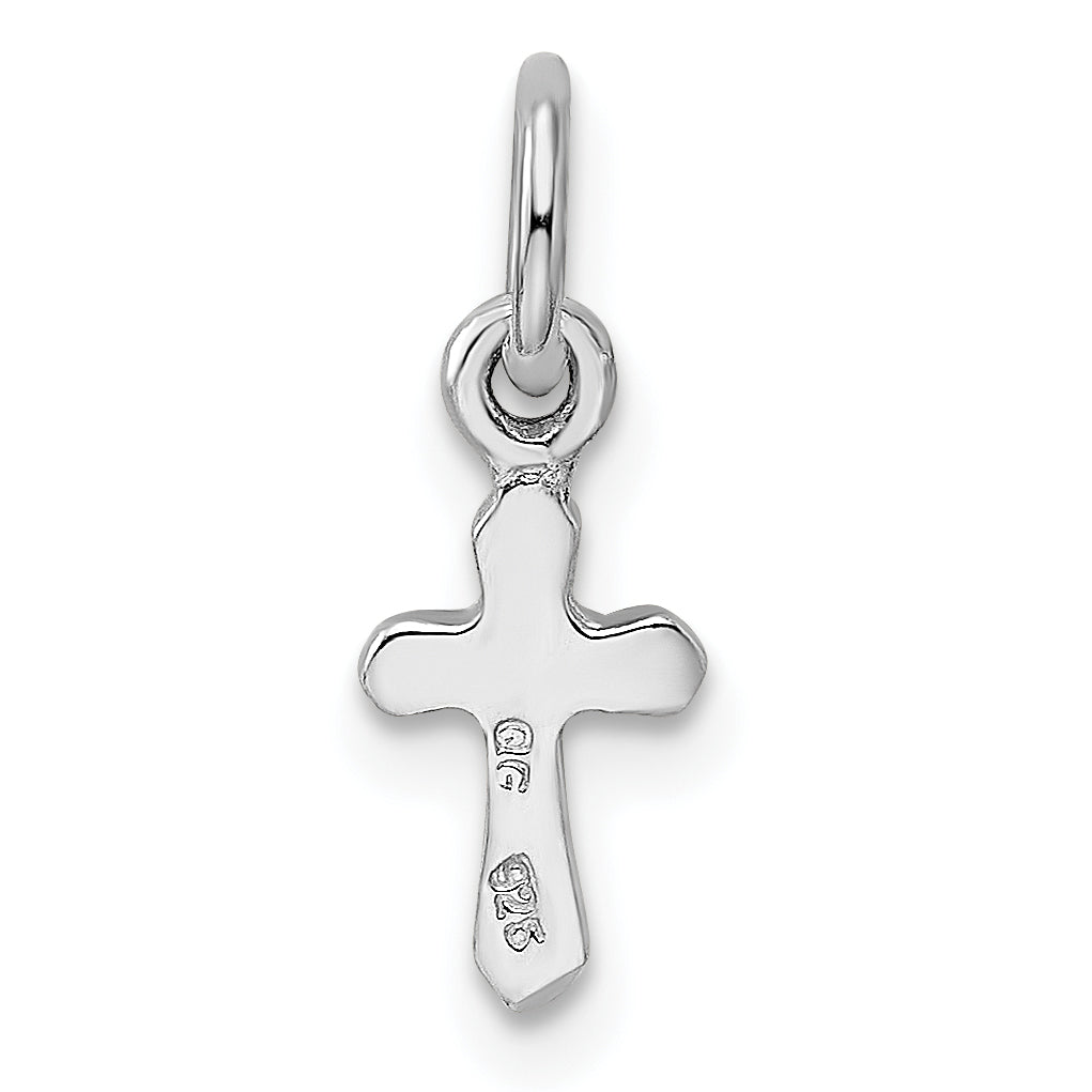 Sterlingsilber Rhodiniert Kind Mar Lt Blau Preciosca Kristall Kreuz Pendan