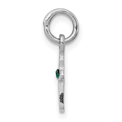 Sterlingsilber Rhodiniert Kind May Grün Preciosca Kristall Kreuz Anhänger