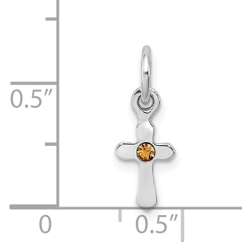 Sterlingsilber Rhodiniert Kind Nov Gelb Preciosca Kristall Kreuz Anhänger