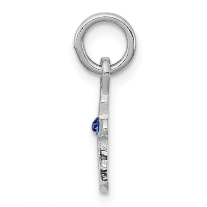 Sterlingsilber Rhodiniert Kind Sept Blau Preciosca Kristall Kreuz Anhänger