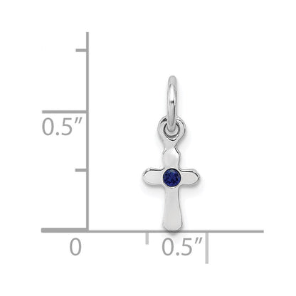 Sterlingsilber Rhodiniert Kind Sept Blau Preciosca Kristall Kreuz Anhänger