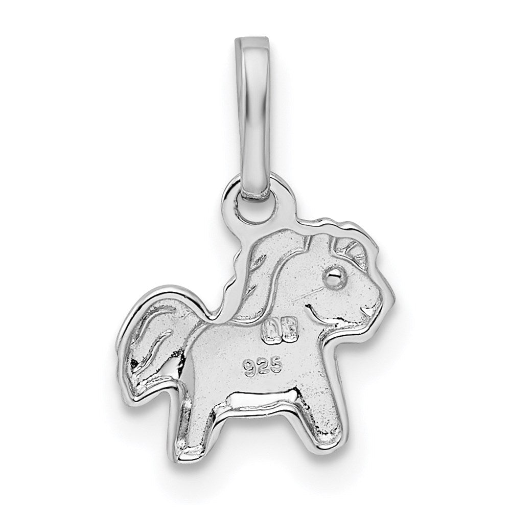 Sterlingsilber Rhodiniert Poliert Pony Kinder Anhänger