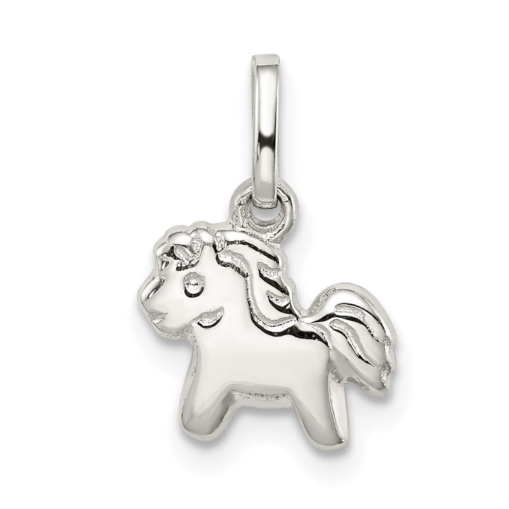 Sterlingsilber Rhodiniert Poliert Pony Kinder Anhänger
