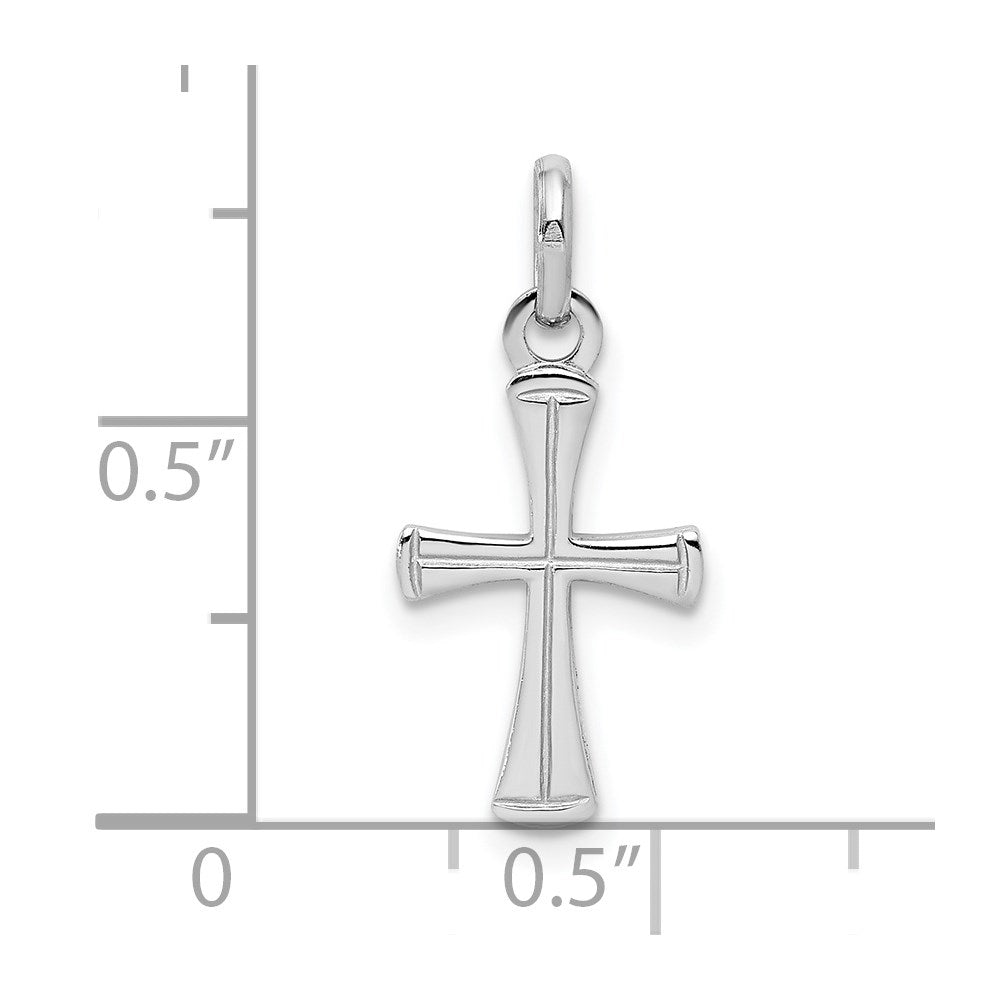 Sterlingsilber Rhodiniert Kind Poliert Kreuz Anhänger