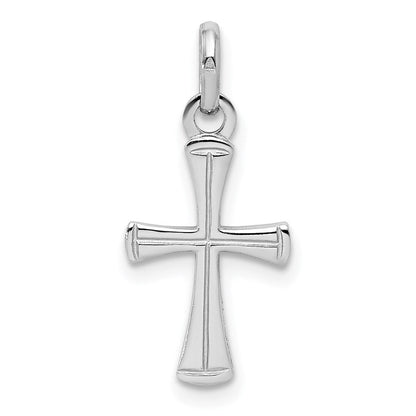 Sterlingsilber Rhodiniert Kind Poliert Kreuz Anhänger