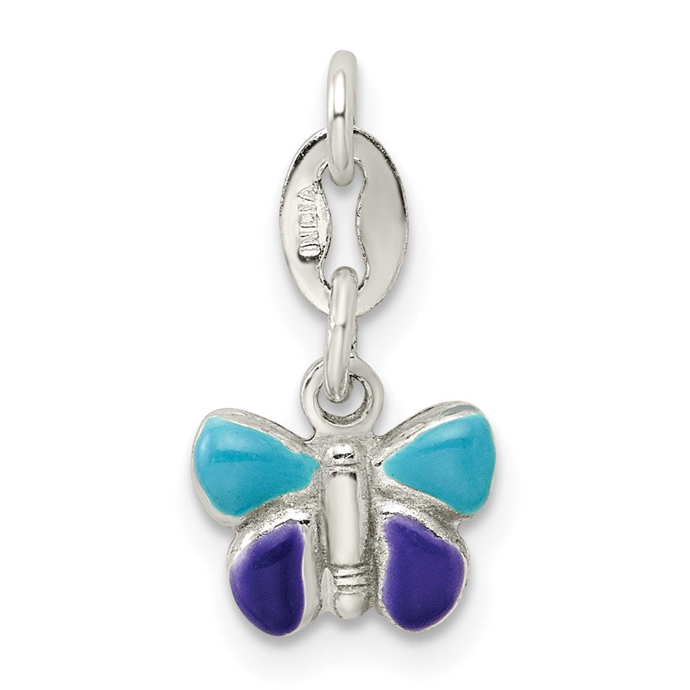 Sterlingsilber Emaille Schmetterling Anhänger