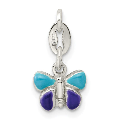 Sterlingsilber Emaille Schmetterling Anhänger