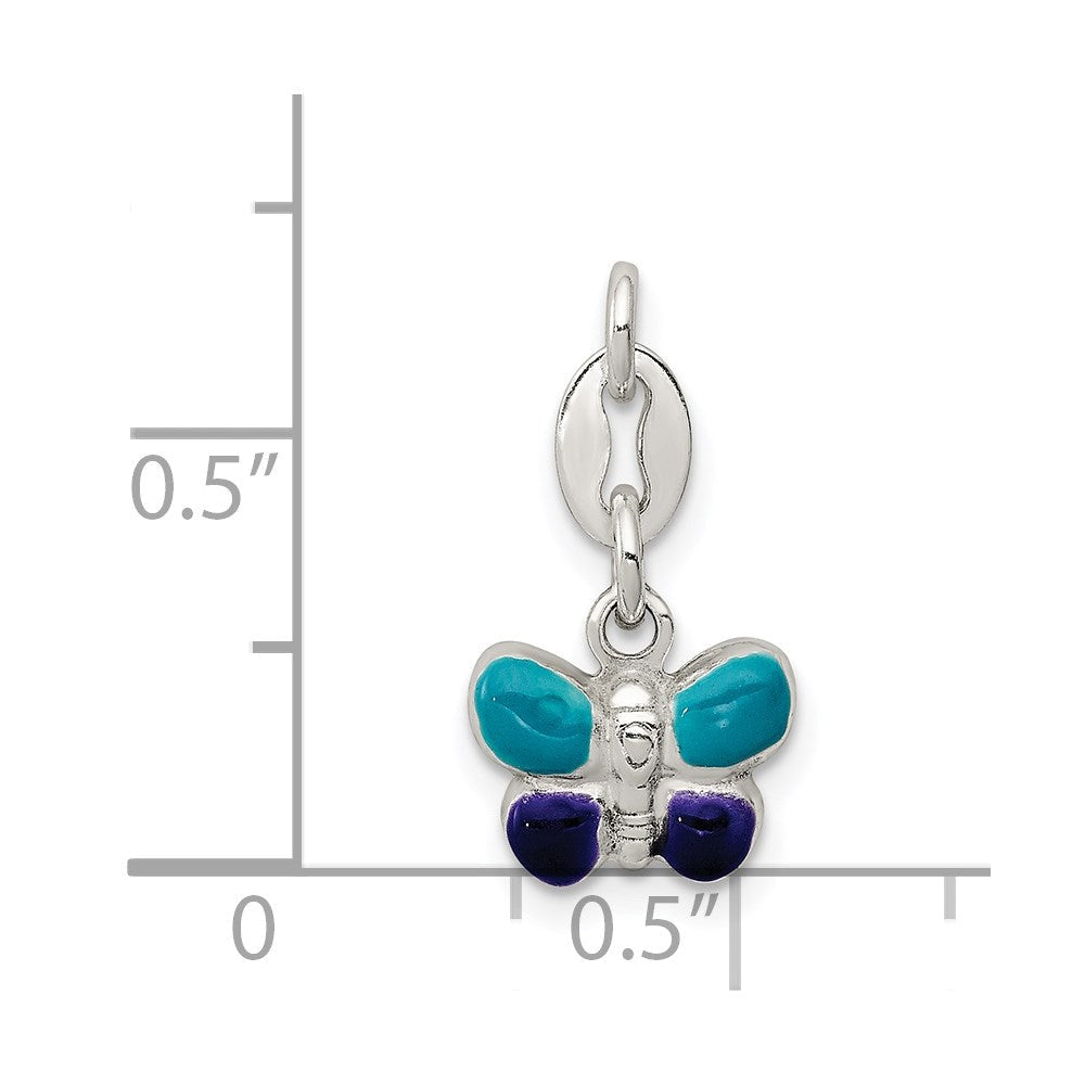 Sterlingsilber Emaille Schmetterling Anhänger