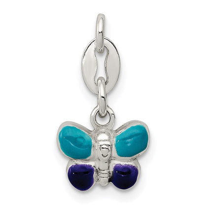 Sterlingsilber Emaille Schmetterling Anhänger