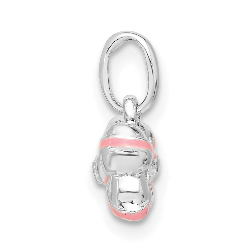 Sterlingsilber Rosa Emaille & Zirkonia Kinder Schleife Anhänger