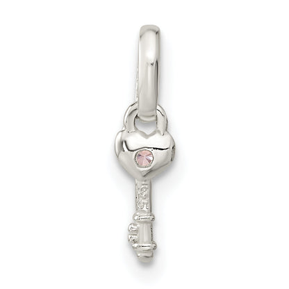 Sterlingsilber Rosa Zirkonia Key Kinder Anhänger
