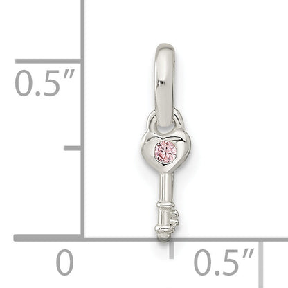 Sterlingsilber Rosa Zirkonia Key Kinder Anhänger