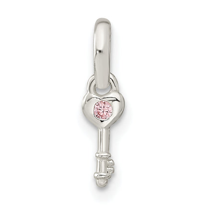 Sterlingsilber Rosa Zirkonia Key Kinder Anhänger