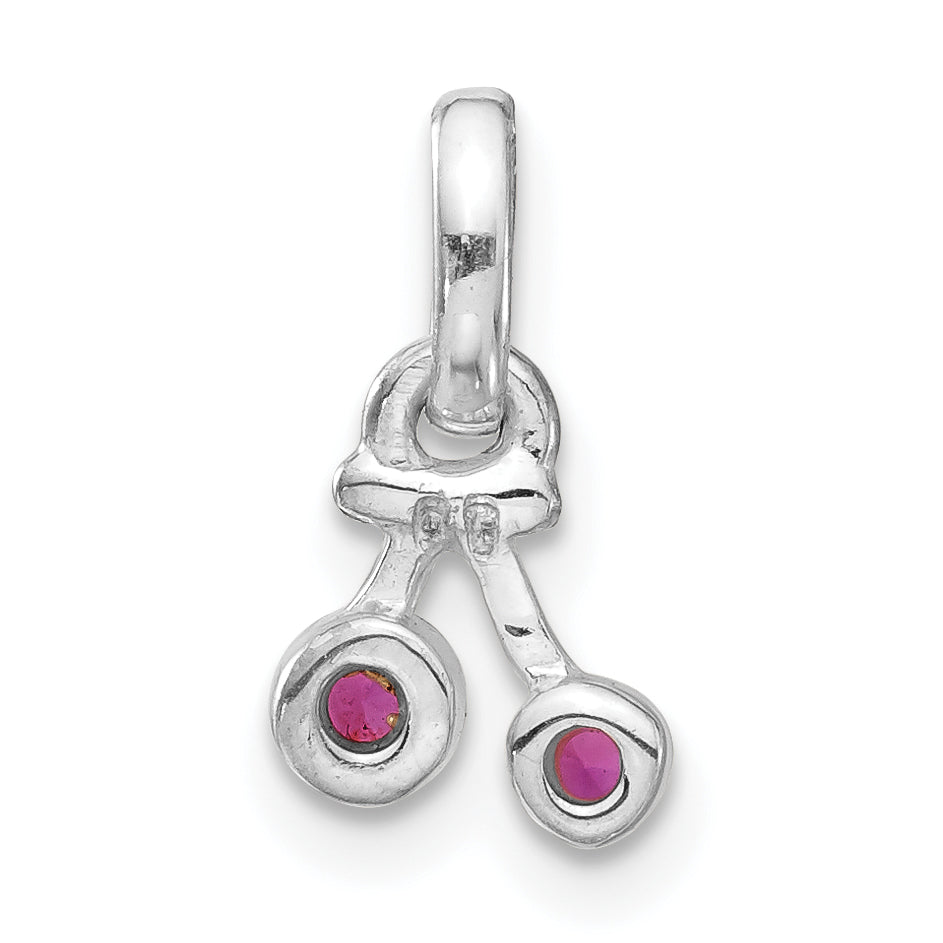 Sterlingsilber Synthetisch Rubin Cherry Kinder Anhänger