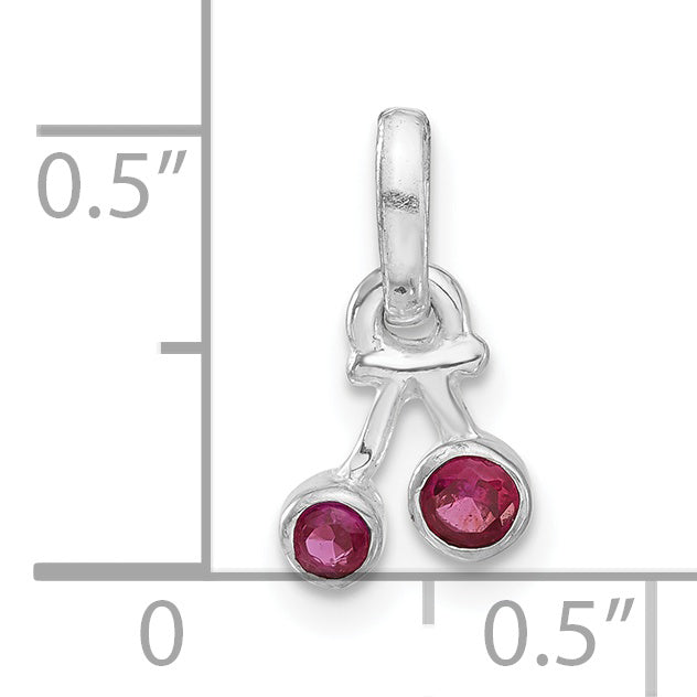 Sterlingsilber Synthetisch Rubin Cherry Kinder Anhänger