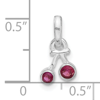 Sterlingsilber Synthetisch Rubin Cherry Kinder Anhänger