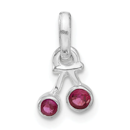Sterlingsilber Synthetisch Rubin Cherry Kinder Anhänger