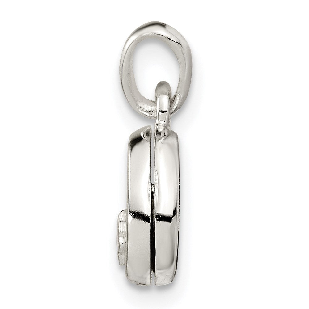 Sterlingsilber Poliert Rosa Emaille Klee Oval Medaillon Kinder Anhänger