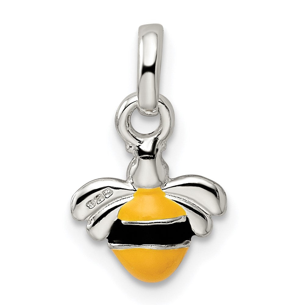 Sterlingsilber Kinder Gelb/black Emailliert Biene Anhänger