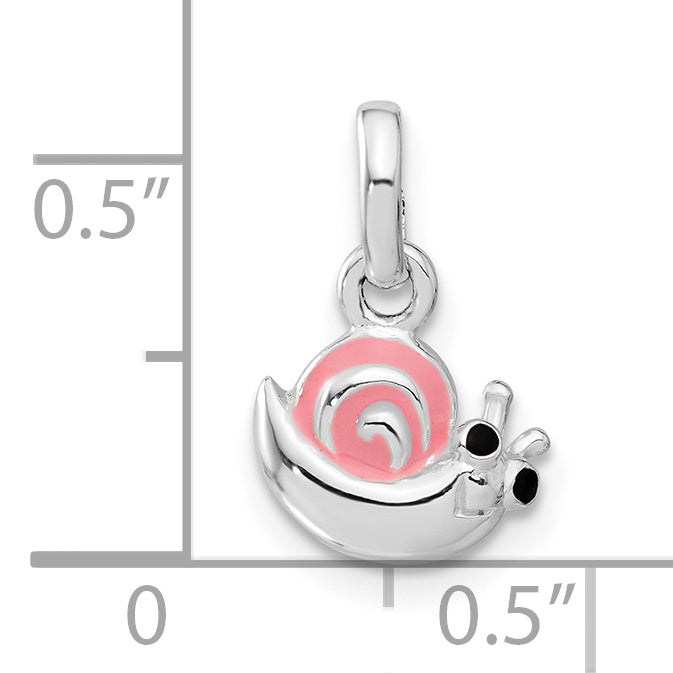 Sterlingsilber Rosa Emaille Snail Kinder Anhänger