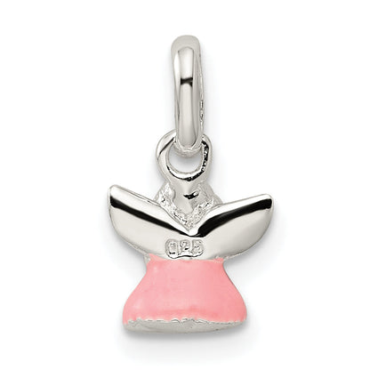 Sterlingsilber Rosa Emaille Engel Kinder Anhänger