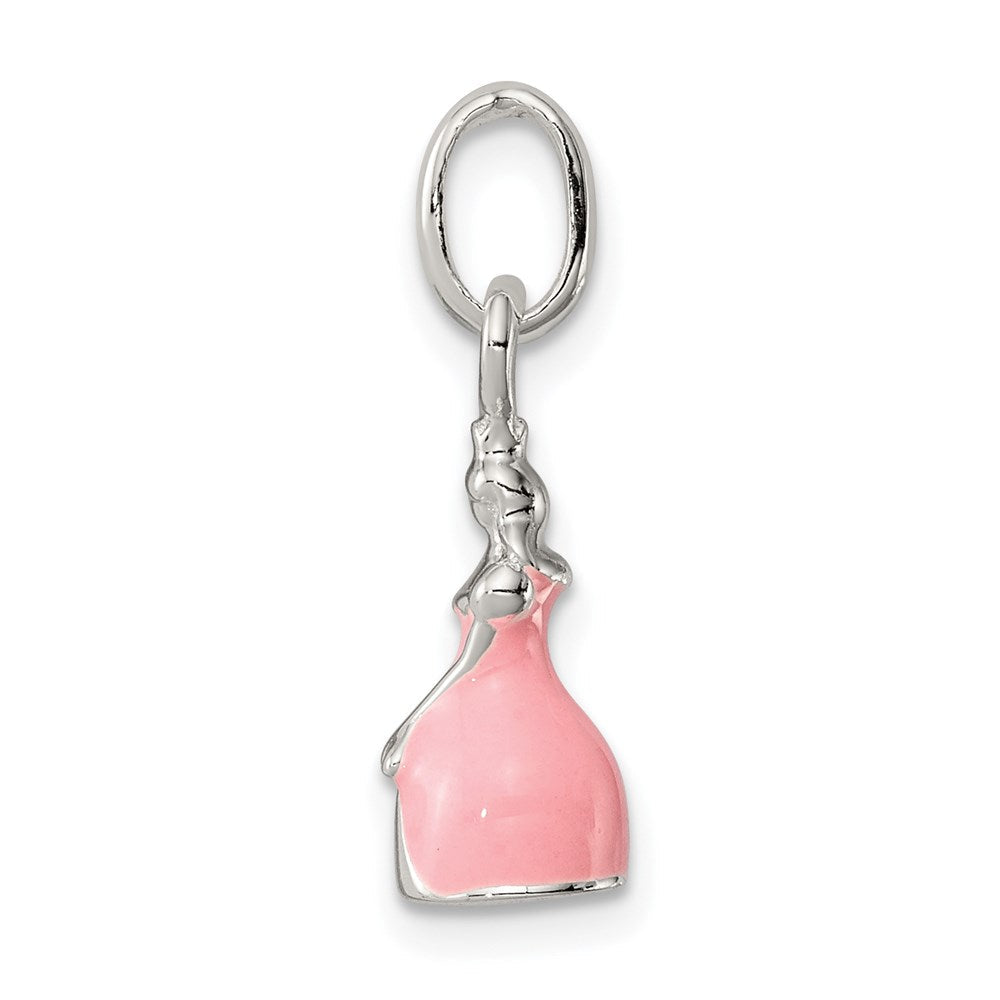 Sterlingsilber Kinder Rosa Emailliert Princess Anhänger