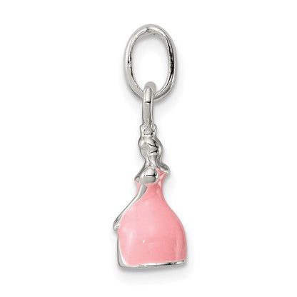 Sterlingsilber Kinder Rosa Emailliert Princess Anhänger