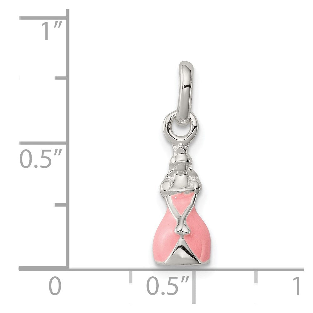 Sterlingsilber Kinder Rosa Emailliert Princess Anhänger