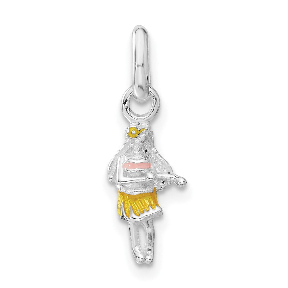 Sterlingsilber Kinder Emailliert Hawaiian Mädchen Anhänger