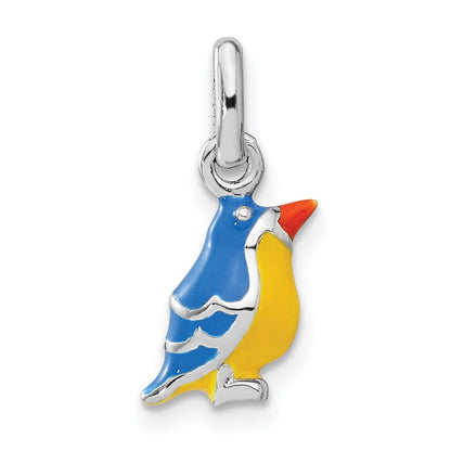 Sterlingsilber 3d Emaille Vogel Kinder Anhänger