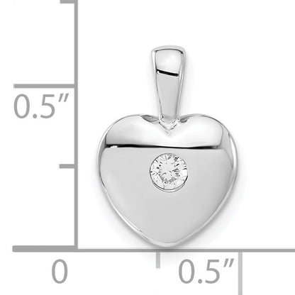 Sterlingsilber Poliert Zirkonia Herz Anhänger
