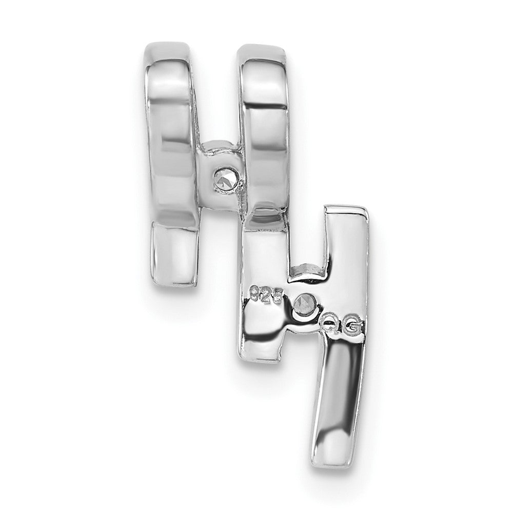 Sterlingsilber Gebürstet & Poliert Zirkonia Anhänger