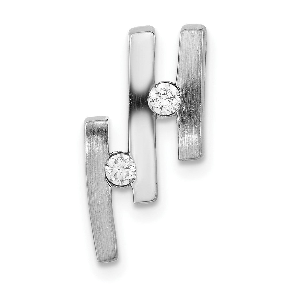 Sterlingsilber Gebürstet & Poliert Zirkonia Anhänger