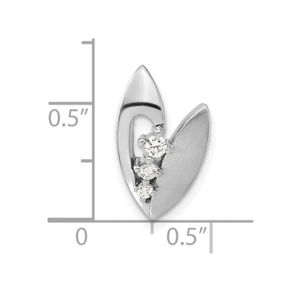 Sterlingsilber Poliert und Gebürstet Zirkonia Anhänger