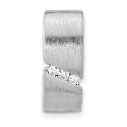 Sterlingsilber Gebürstet Zirkonia Anhänger