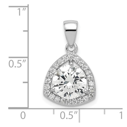 Sterlingsilber Rhodiniert Poliert Zirkonia Anhänger