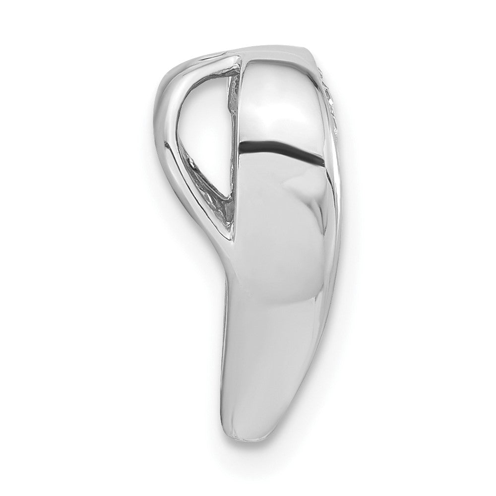 Sterlingsilber Poliert & Strukturiert Zirkonia Herz Kette Anhänger