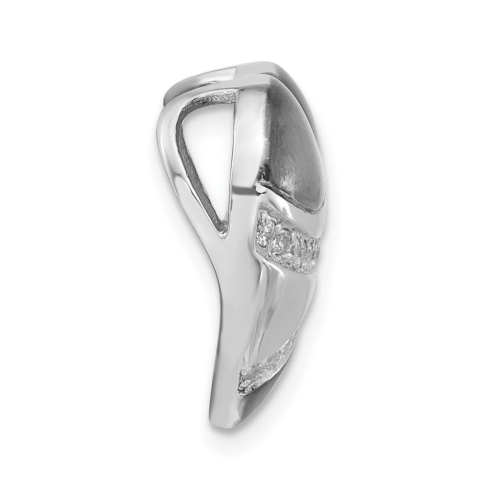 Sterlingsilber mit Schwarz Rhodium Poliert & Satiniert Zirkonia Herz Kette Anhänger