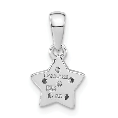 Sterlingsilber Poliert Zirkonia Stern Anhänger