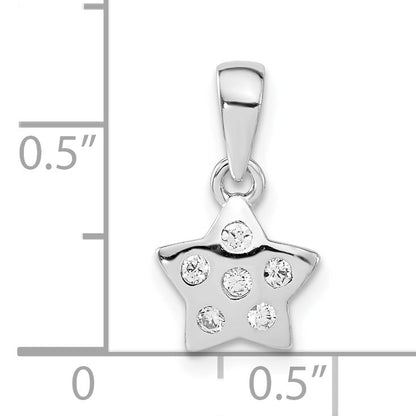 Sterlingsilber Poliert Zirkonia Stern Anhänger