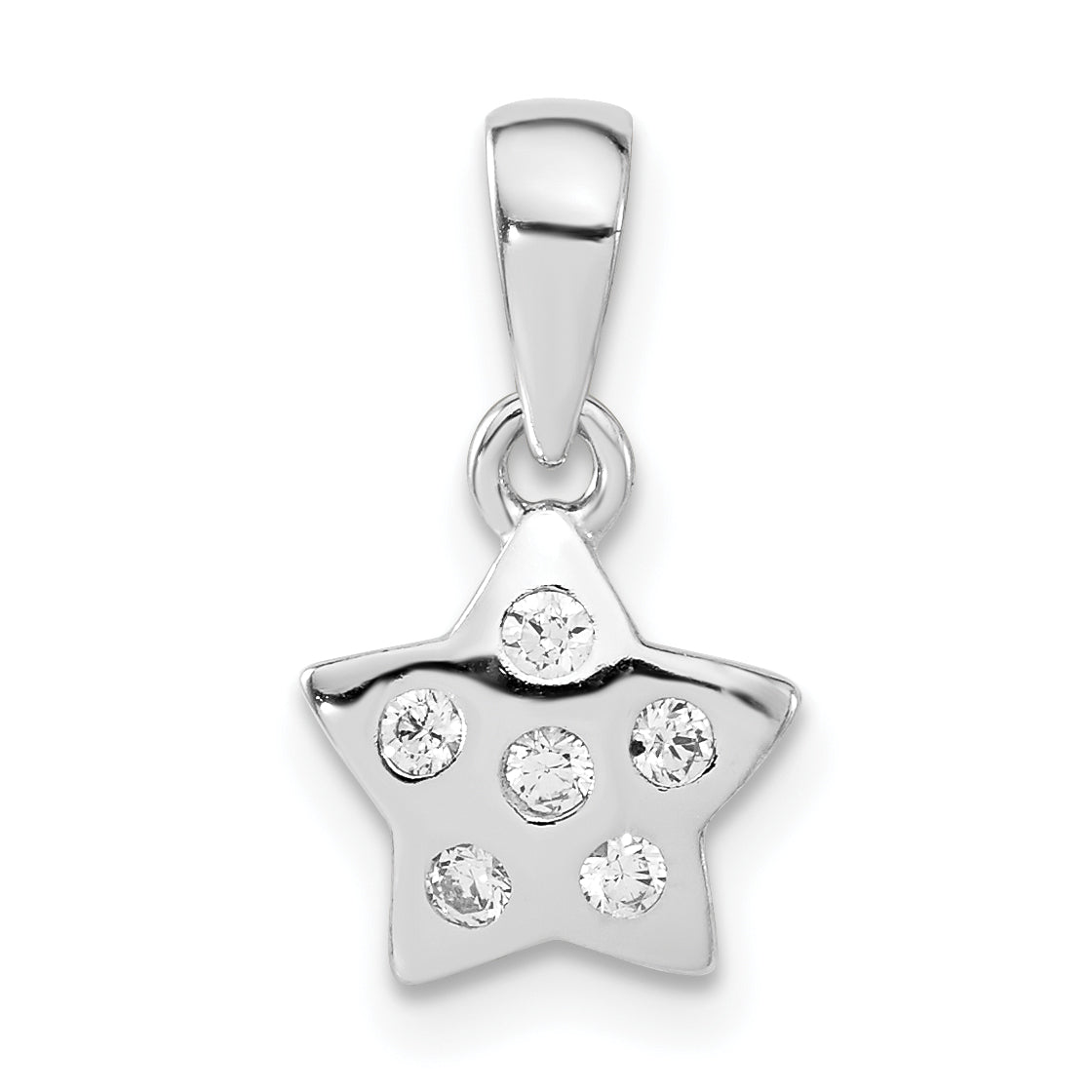 Sterlingsilber Poliert Zirkonia Stern Anhänger