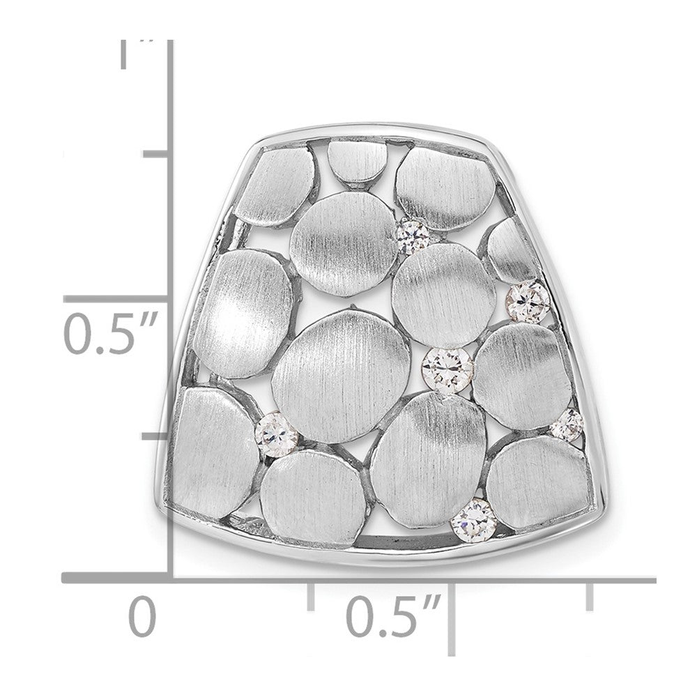 Sterlingsilber Satiniert & Poliert Zirkonia Anhänger