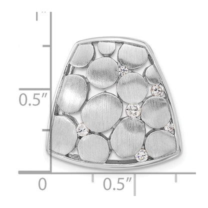 Sterlingsilber Satiniert & Poliert Zirkonia Anhänger
