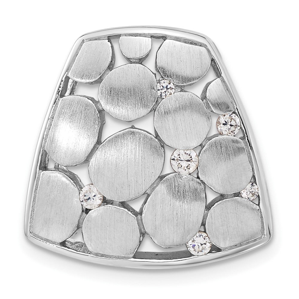 Sterlingsilber Satiniert & Poliert Zirkonia Anhänger