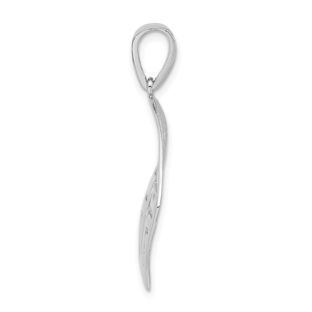 Sterlingsilber Rhodiniert Scratch Finish Quadratisch Ausgeschnitten Anhänger